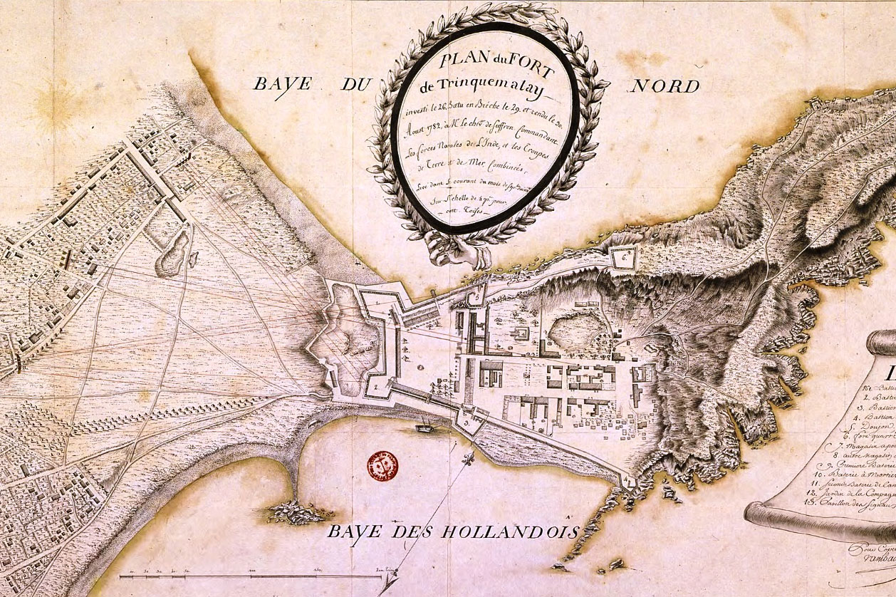 Plan du fort de Trincomalee par le chevalier de Suffren, 1782